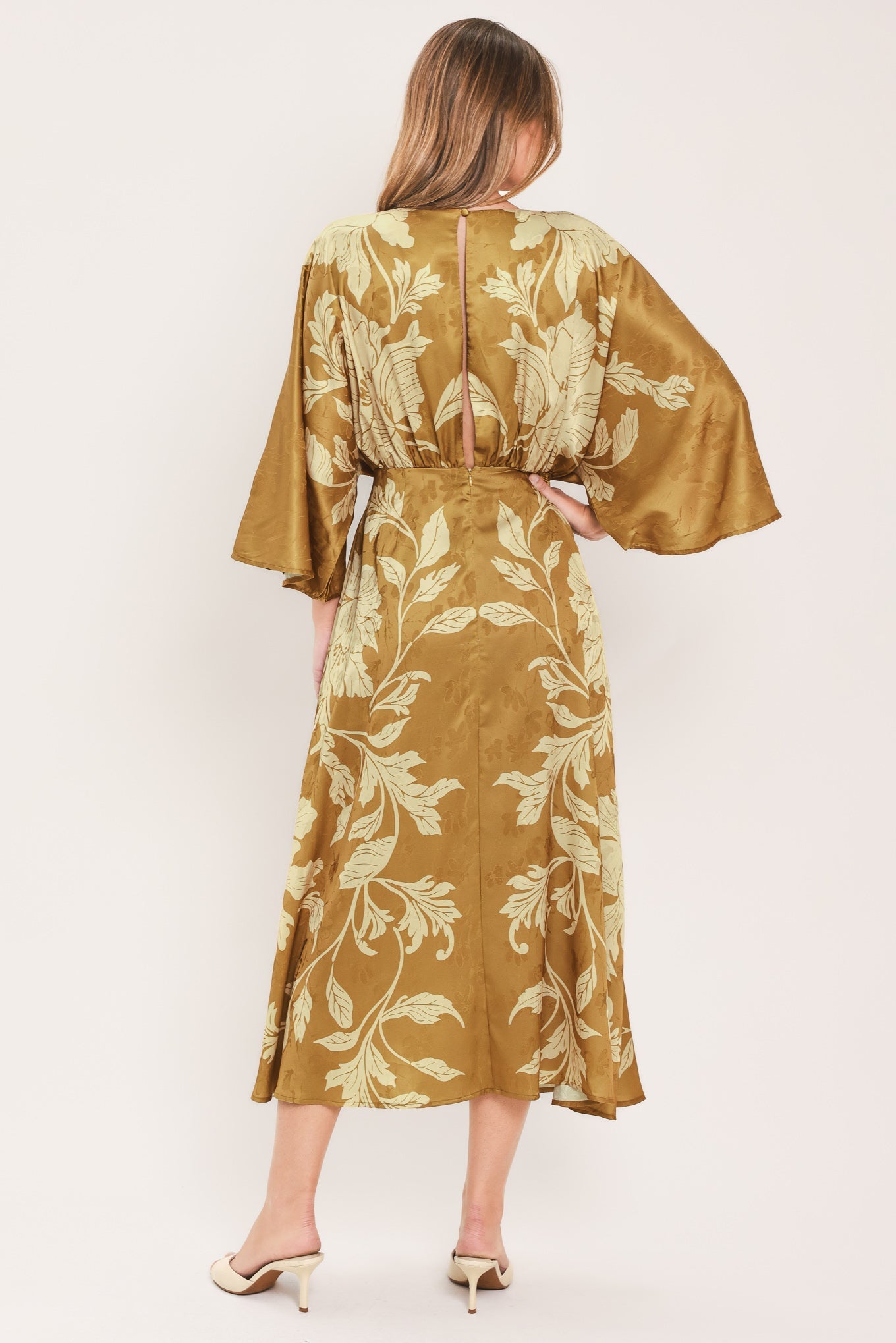 Flying Tomato Butterscotch Blossom Woven Midi Dress