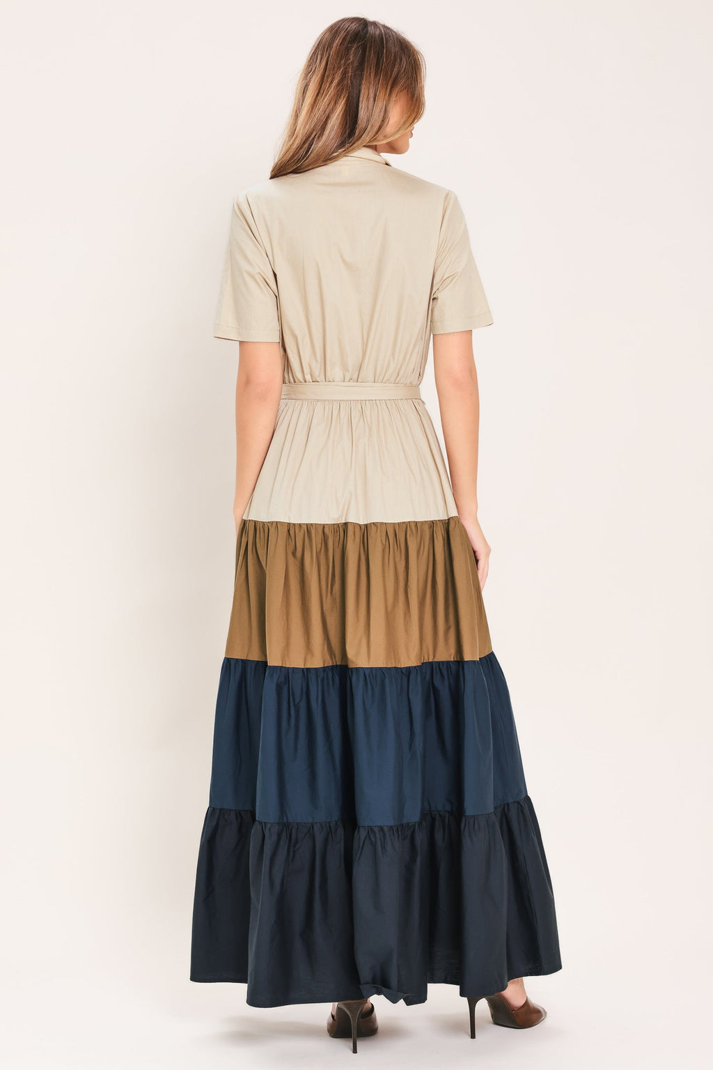 Flying Tomato Marina Sunset Woven Maxi Shirt Dress