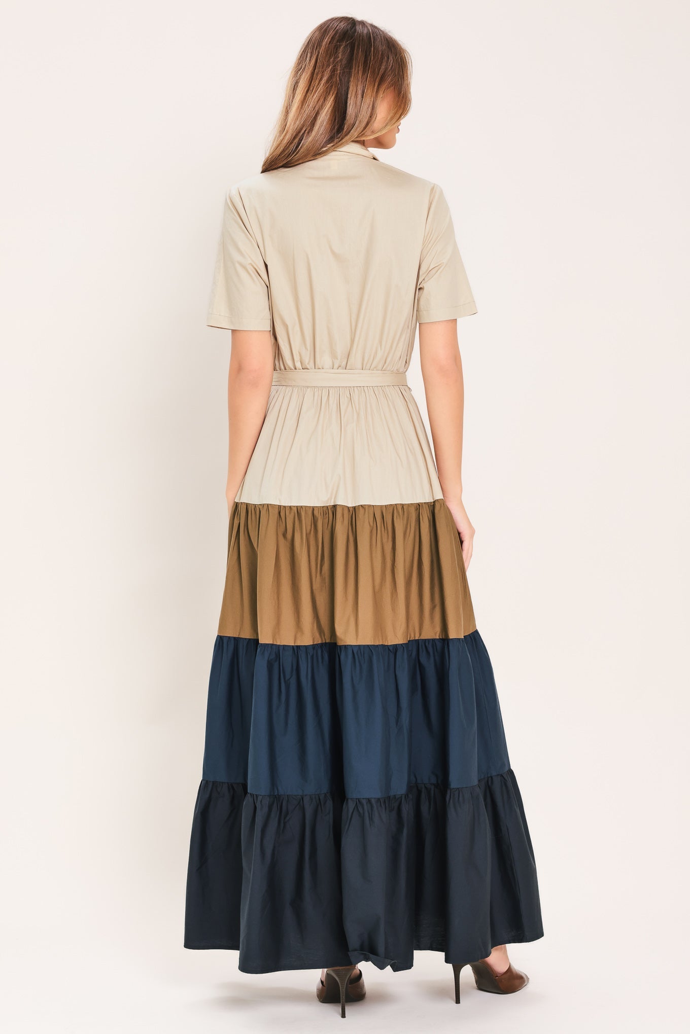 Flying Tomato Marina Sunset Woven Maxi Shirt Dress