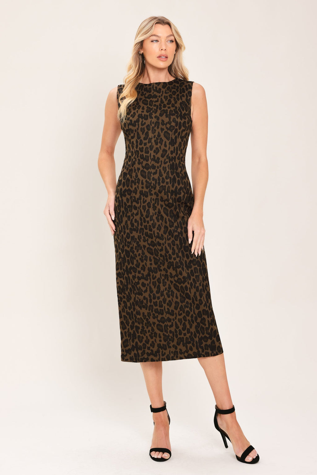 Flying Tomato Leopard Icon Twill Midi Dress