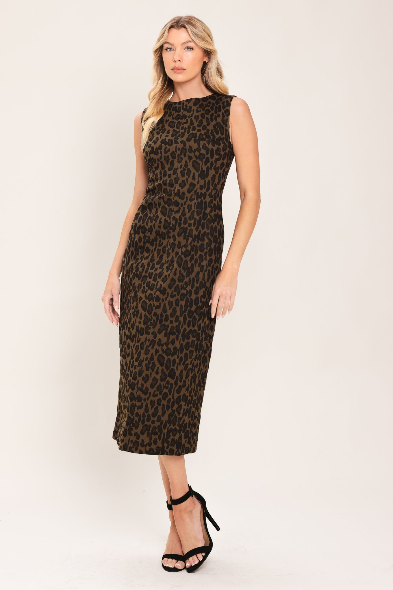 Flying Tomato Leopard Icon Twill Midi Dress