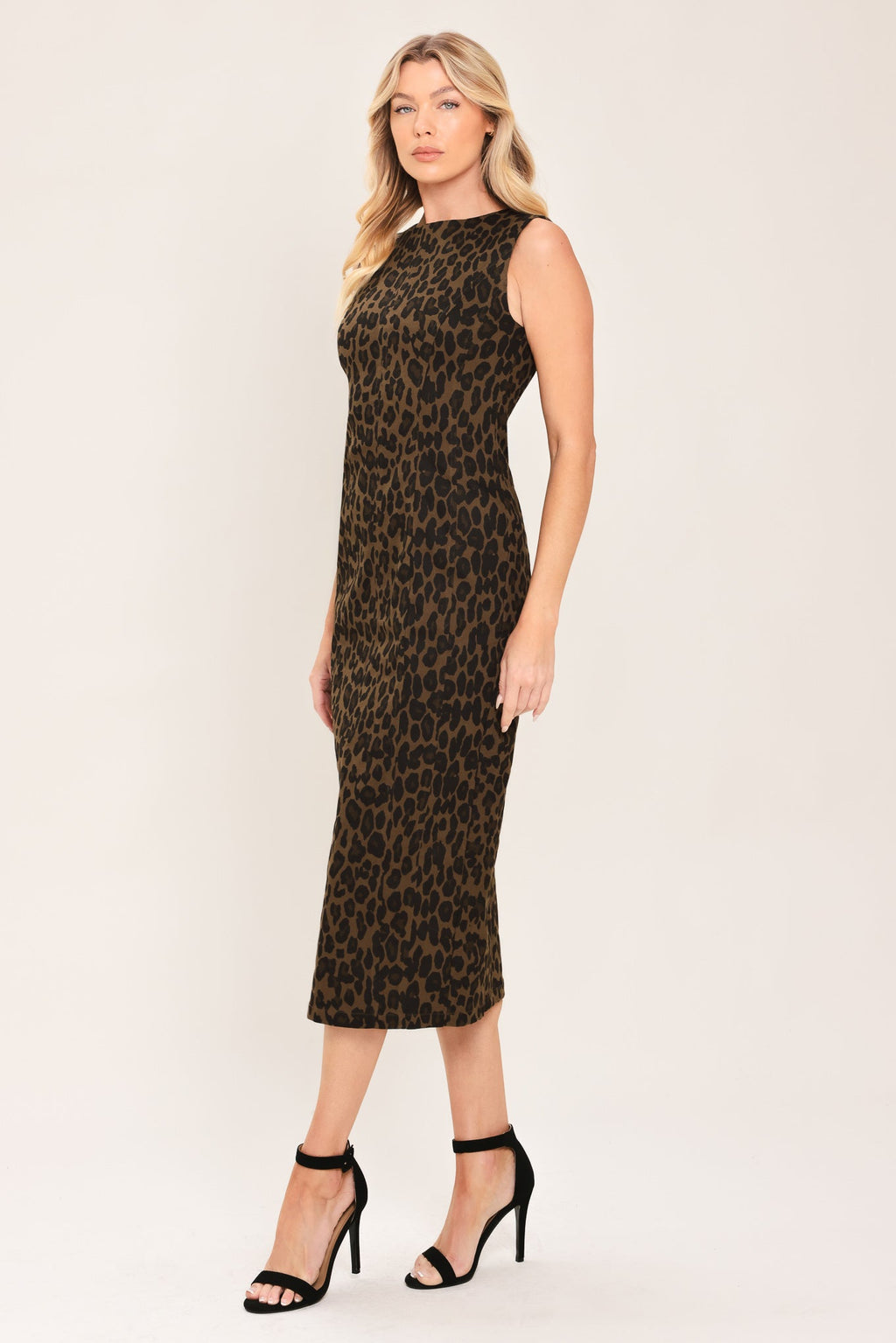 Flying Tomato Leopard Icon Twill Midi Dress