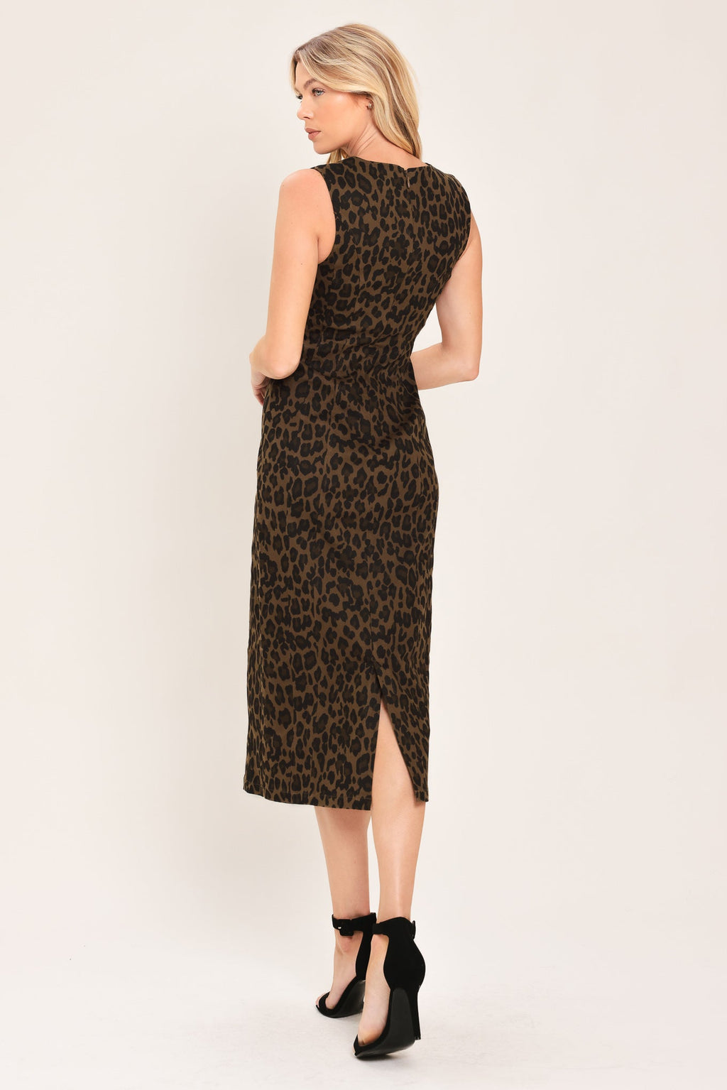 Flying Tomato Leopard Icon Twill Midi Dress