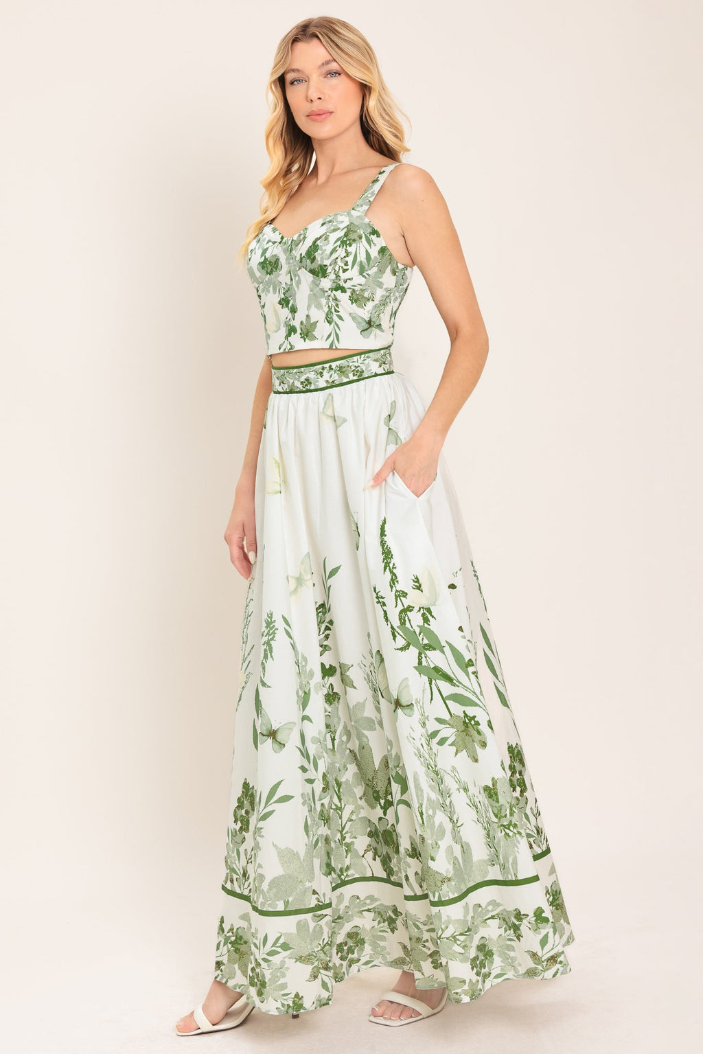 Flying Tomato Greenhouse Romance Woven Maxi Skirt