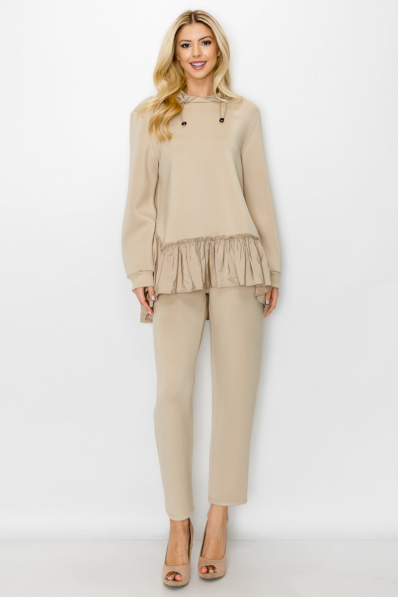 Fabria French Scuba Hoodie Top