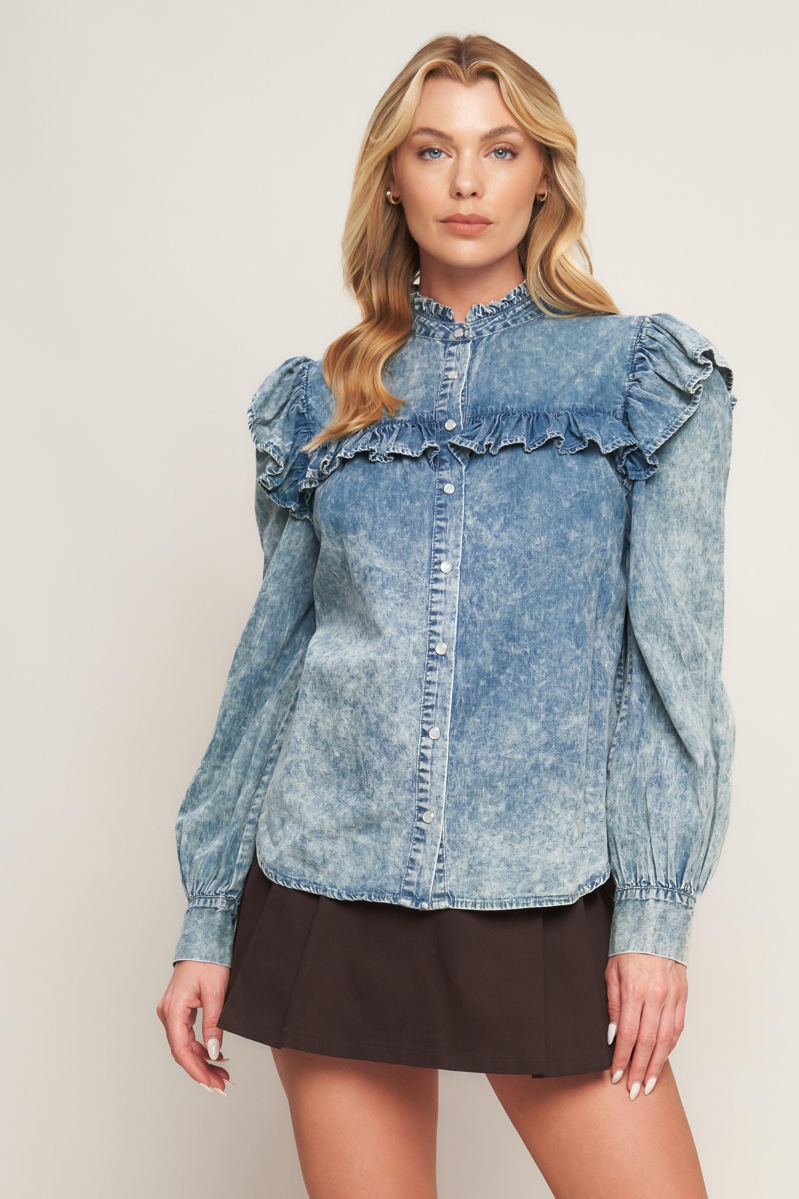 Western Chic Denim Top