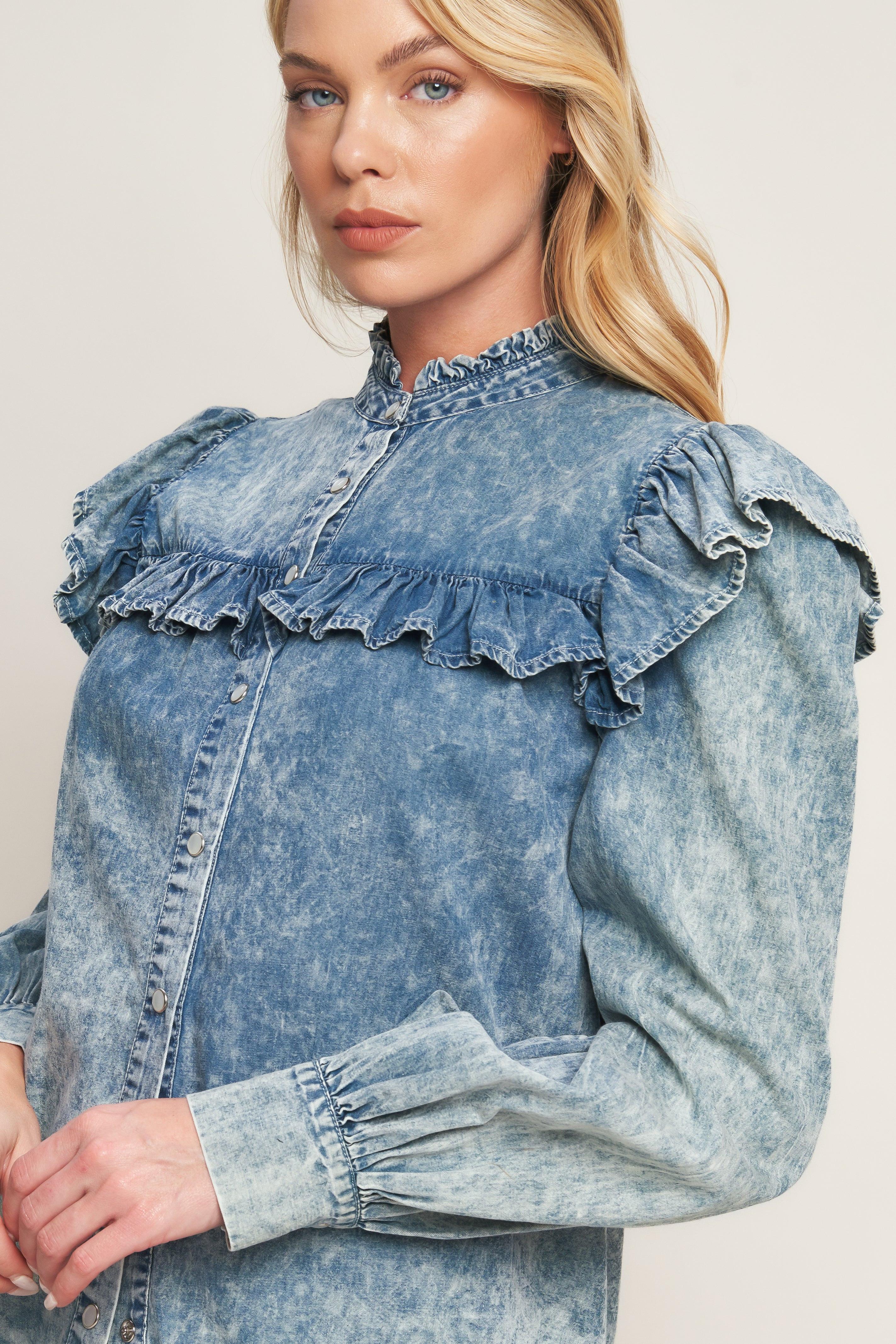Western Chic Denim Top