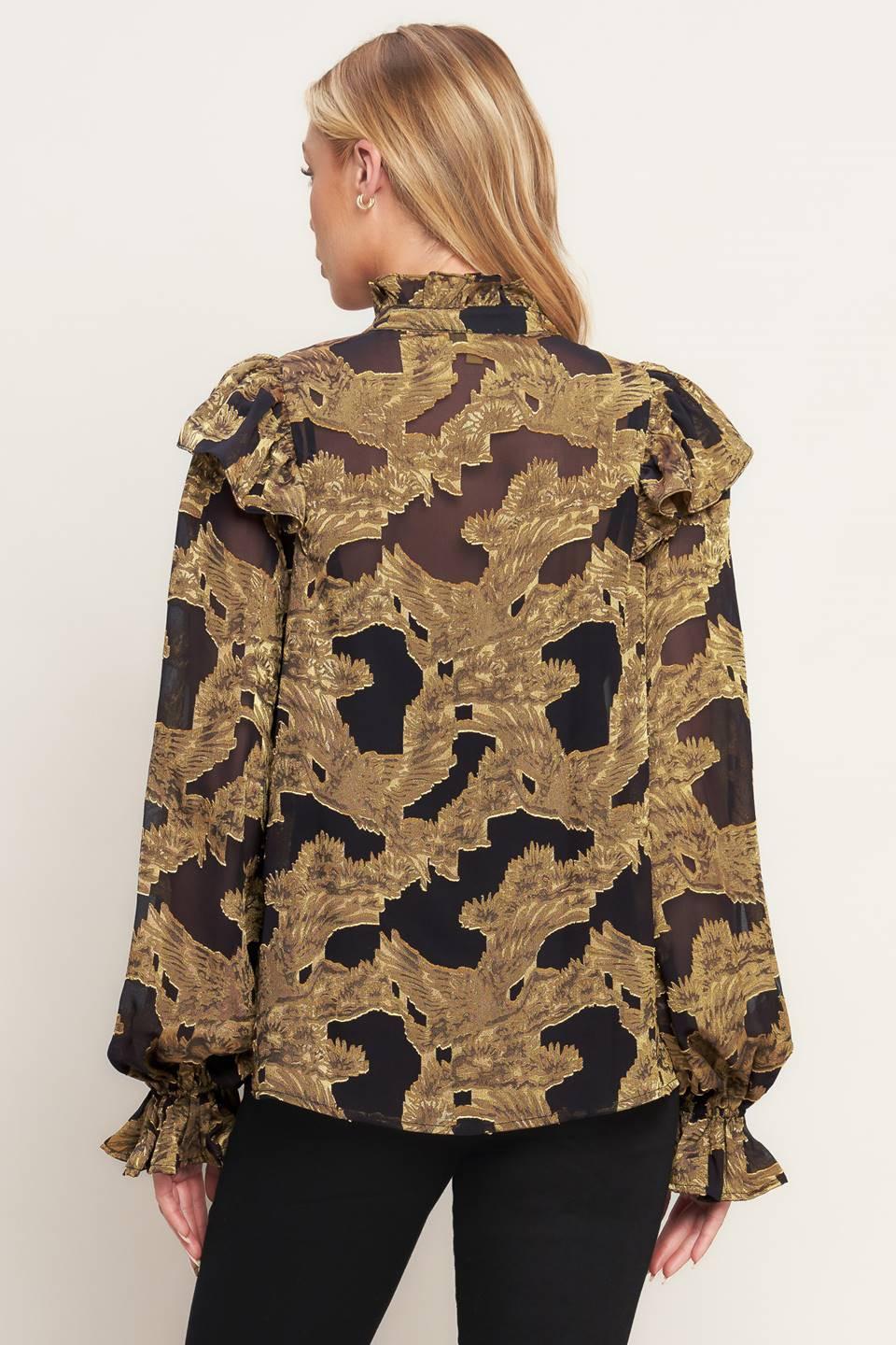 Shadow Glint Woven Top