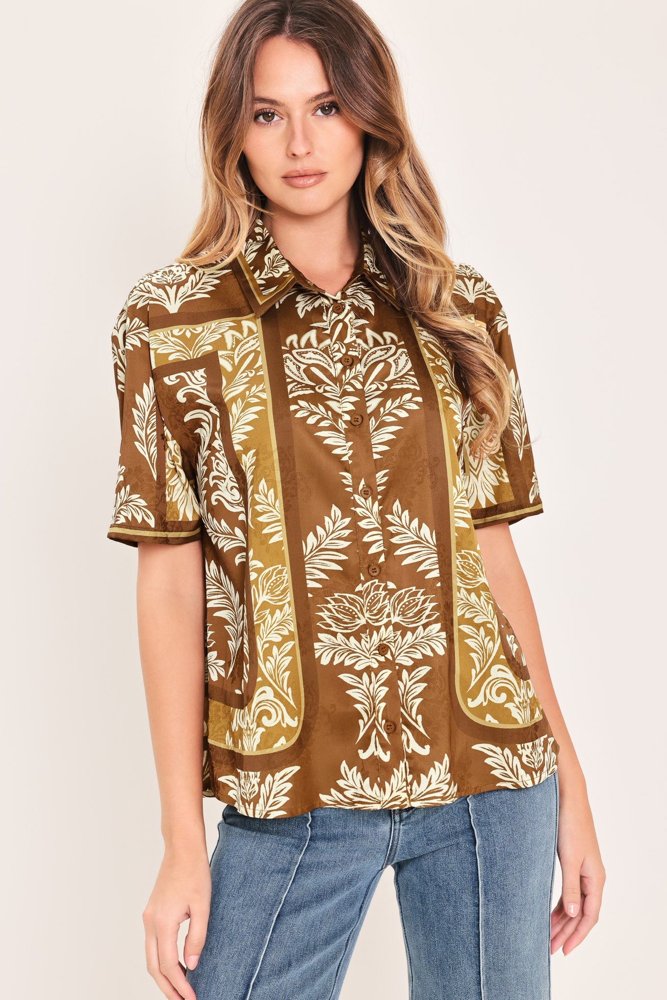Flying Tomato - Vintage Manor Palazzo Woven Top