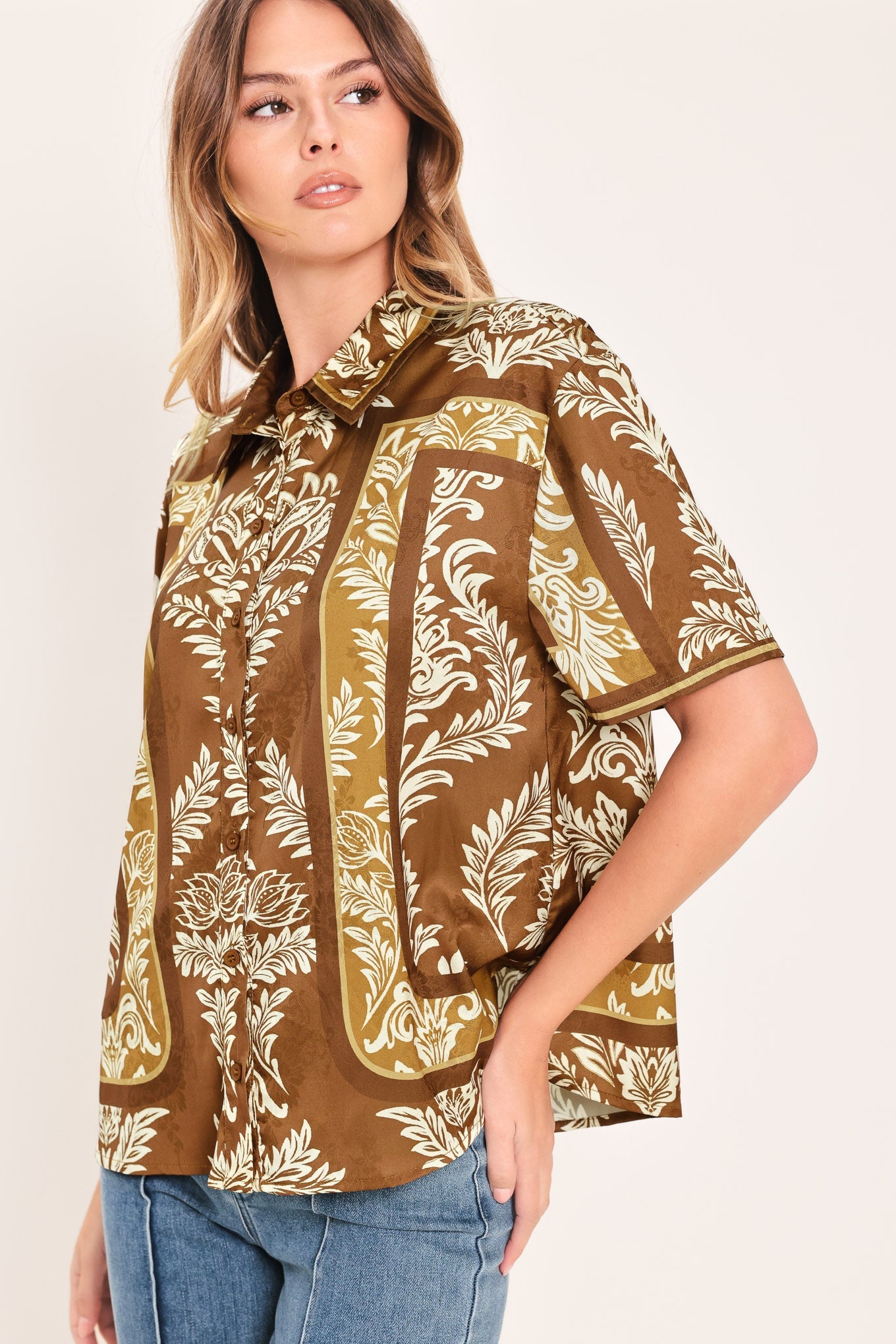 Flying Tomato - Vintage Manor Palazzo Woven Top