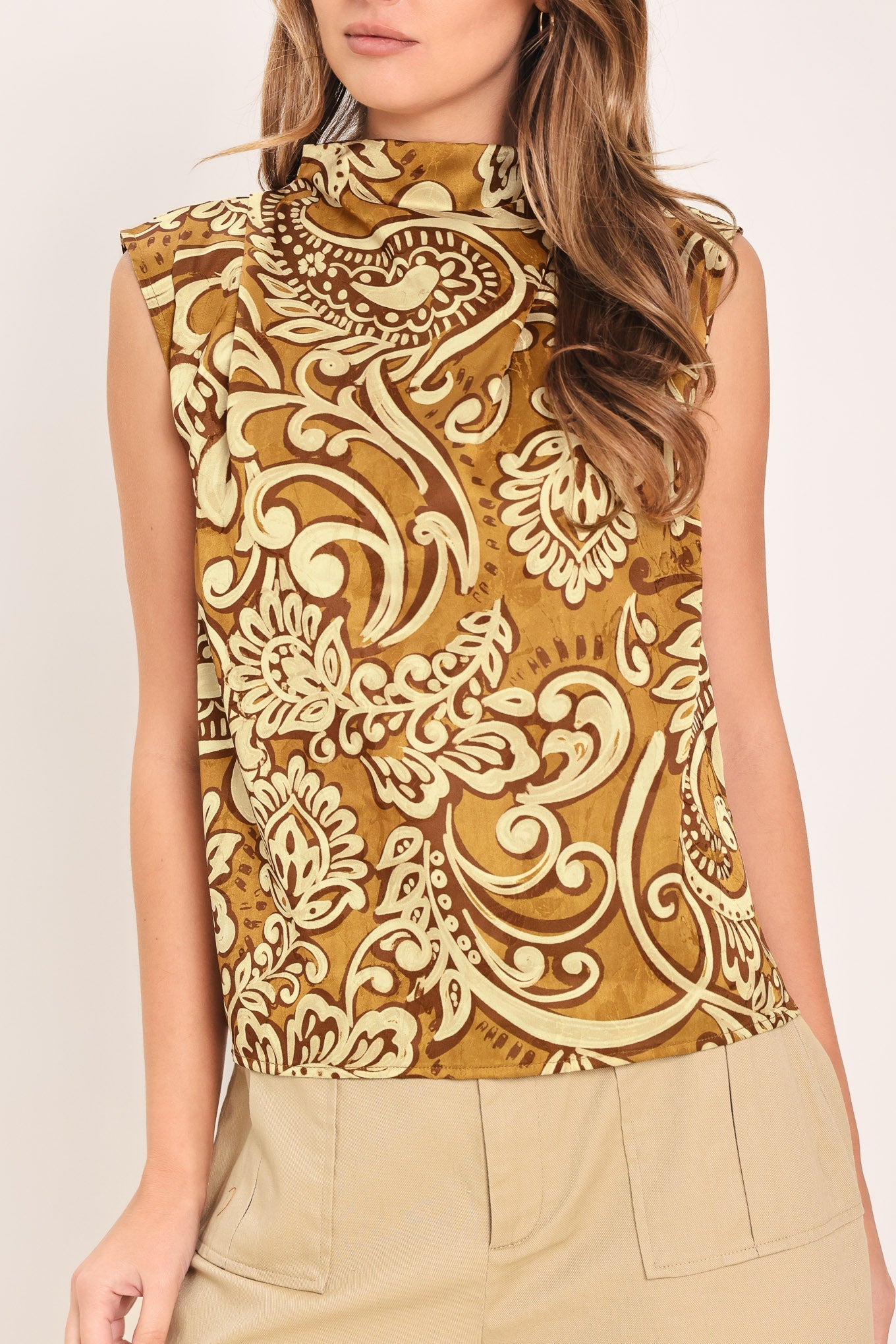 Flying Tomato Boheme Paisley Woven Top