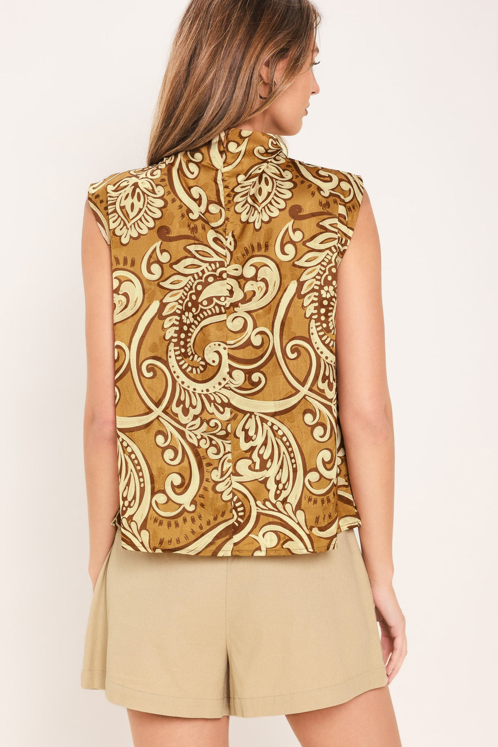 Flying Tomato Boheme Paisley Woven Top