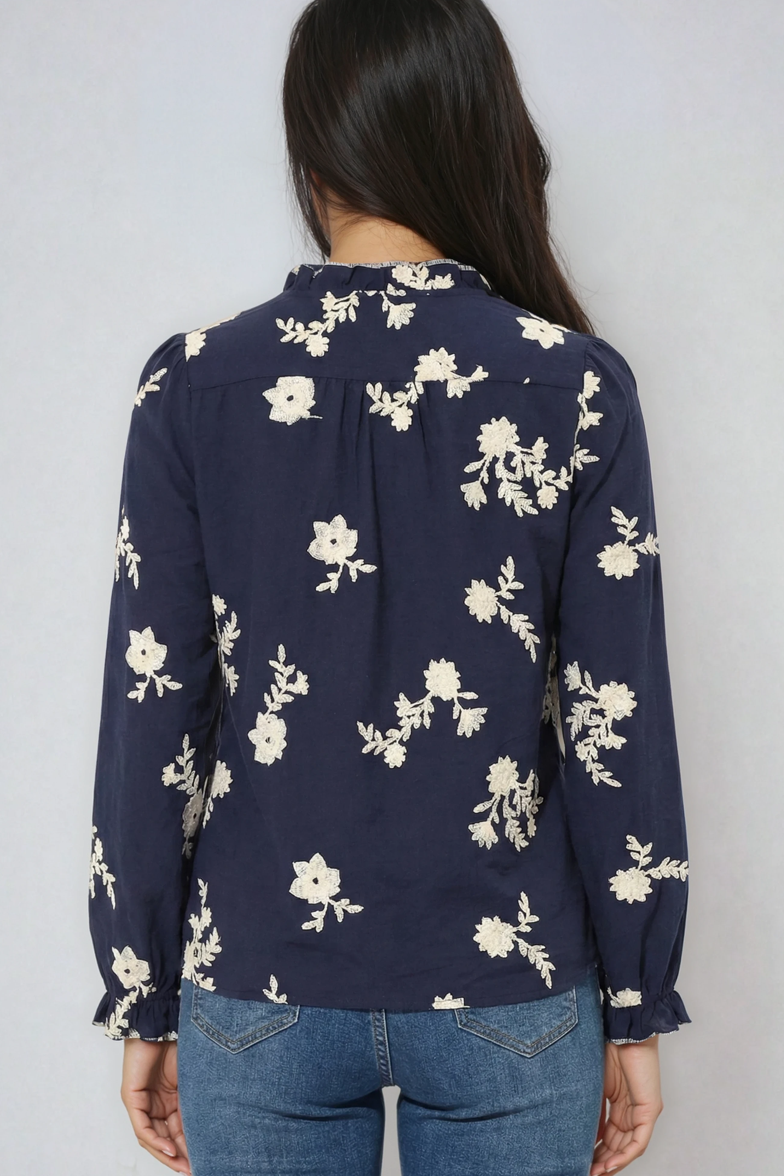 Miss Sparkling Women's Floral Embroidered  Blouse