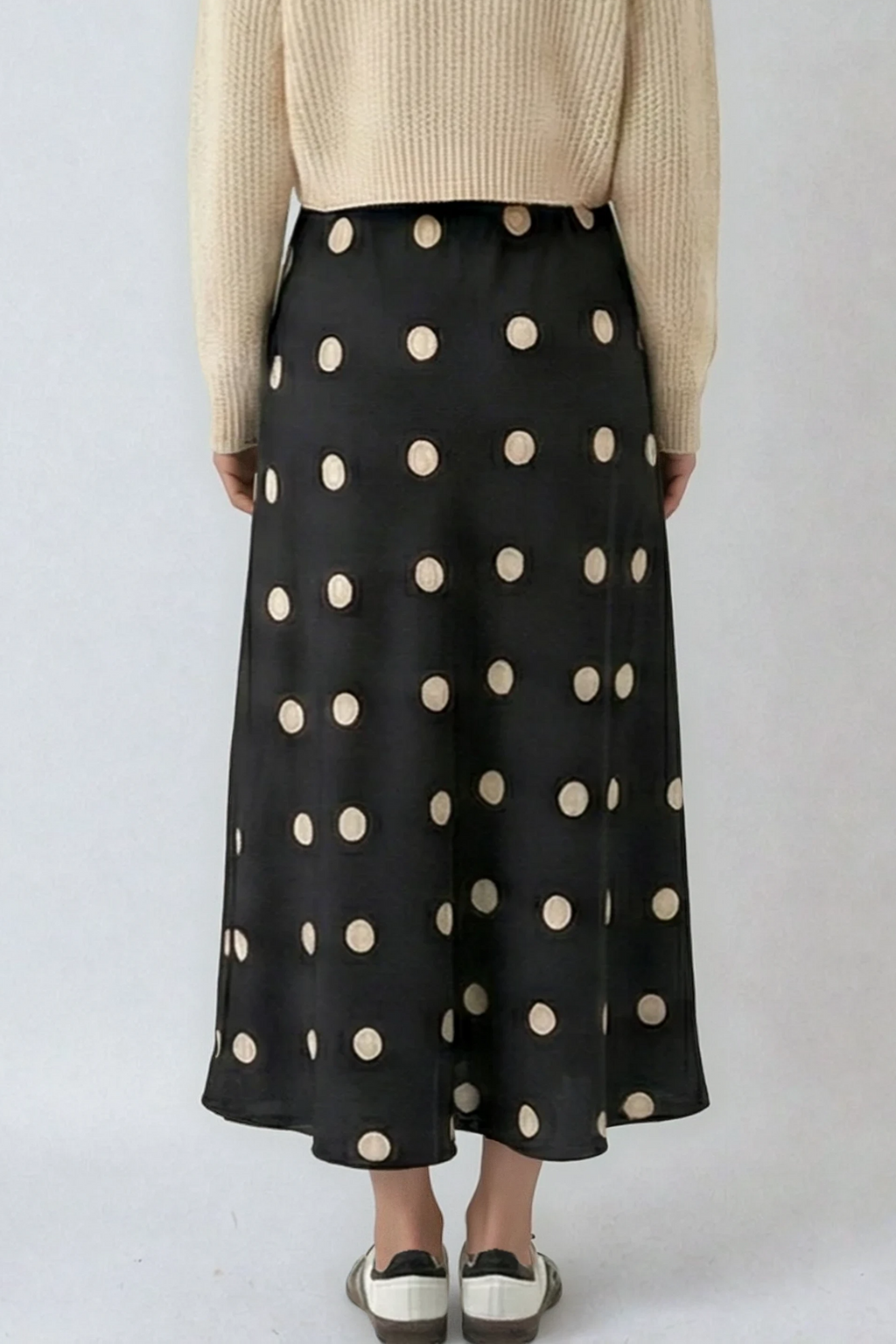 Miss Sparkling Vintage Polka Dot Midi Skirt
