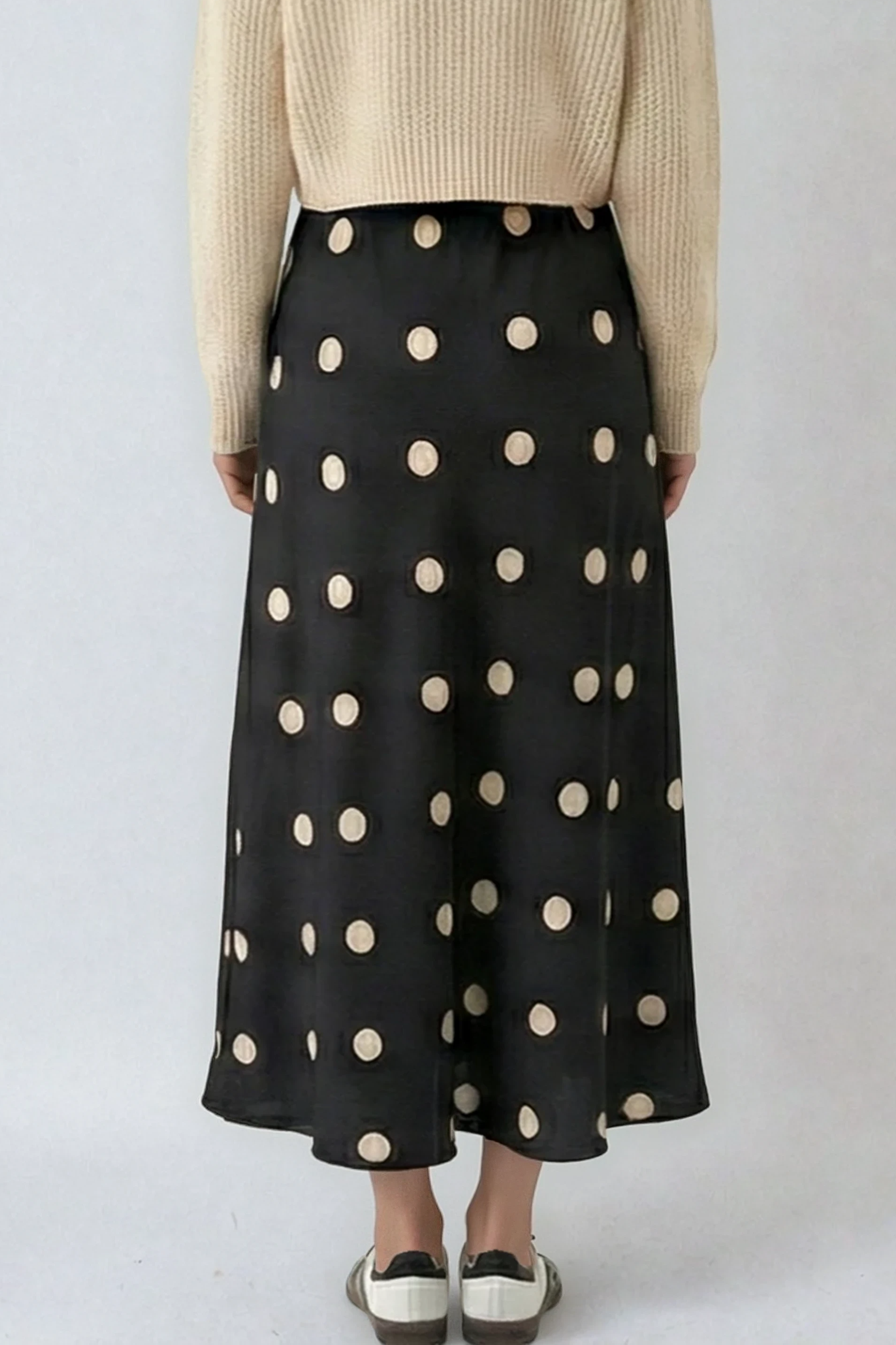 Miss Sparkling Vintage Polka Dot Midi Skirt