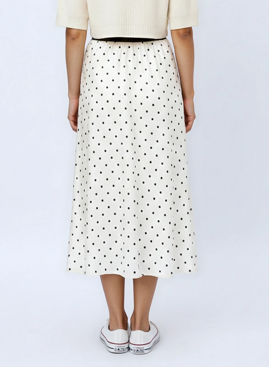 Miss Sparkling Vintage Polka Dot Midi Skirt