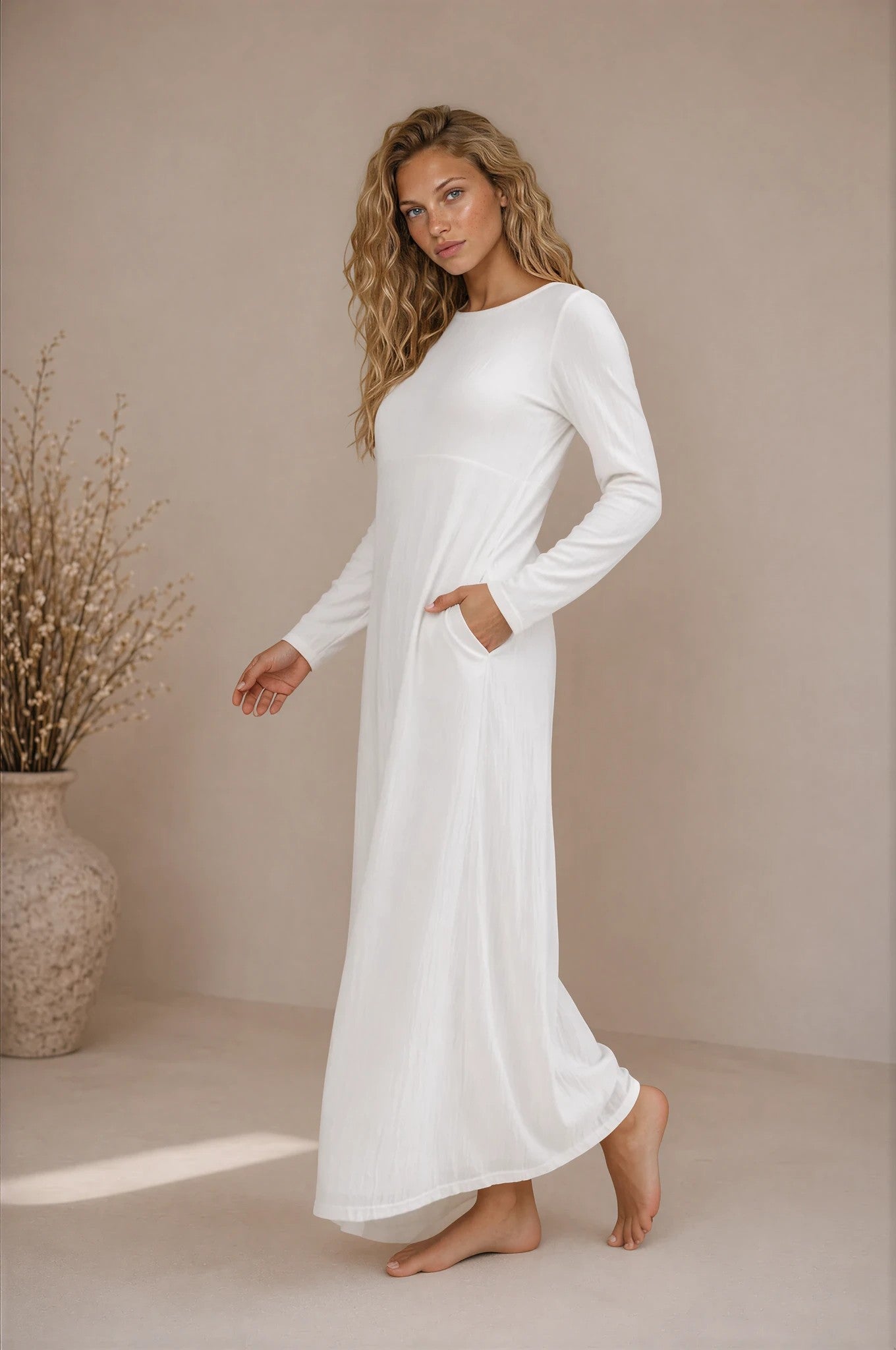 Claire — LDS Temple Dress | Long Sleeve Maxi