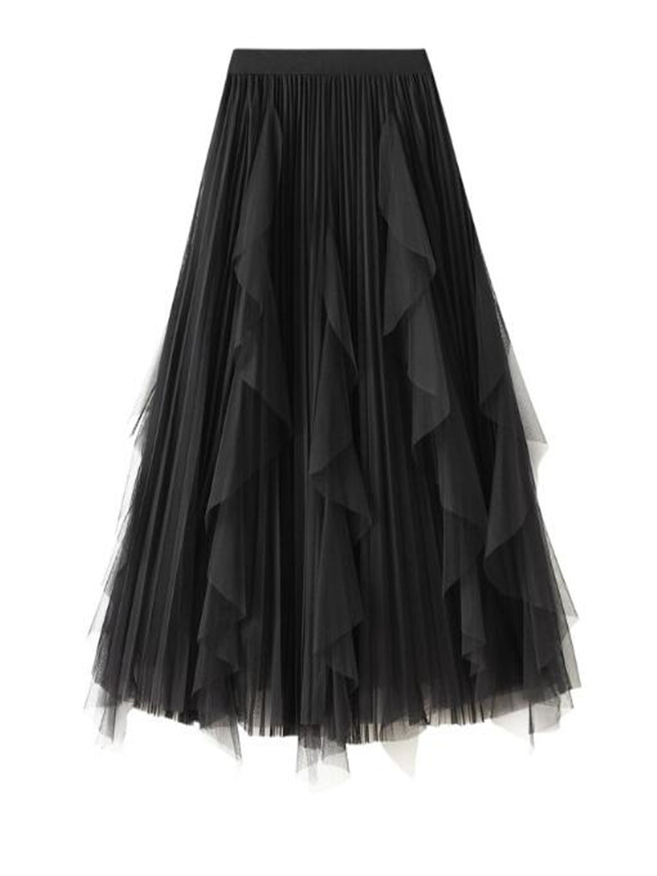 Miss Sparkling Pleated Chiffon Midi Skirt