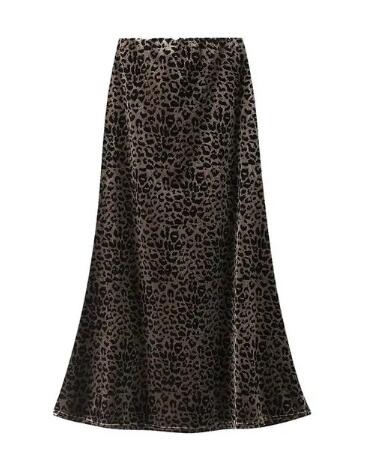 Miss Sparkling Velvet Leopard Midi Skirt