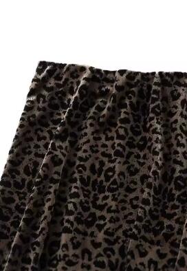 Miss Sparkling Velvet Leopard Midi Skirt