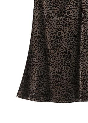 Miss Sparkling Velvet Leopard Midi Skirt