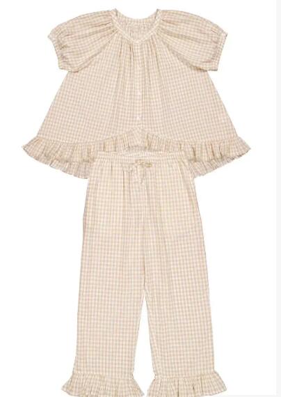 Miss Sparkling Gingham Two Piece Lounge Set