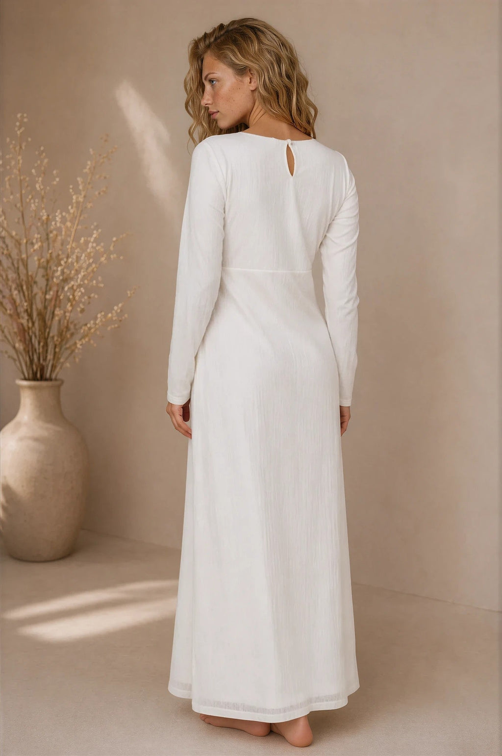 long sleeve white maxi dress modest Dresses Plain With Sleeves White Eyelet Modest Temple Best And Affordable Modest Boutique Therefore each of our items are custom created especially to fit your size and shape Elegant Modest Maxi Dress -