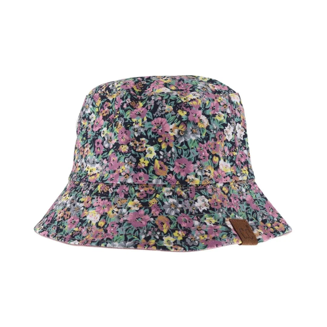 Tiny Floral Print Reversible C.C Bucket Hat