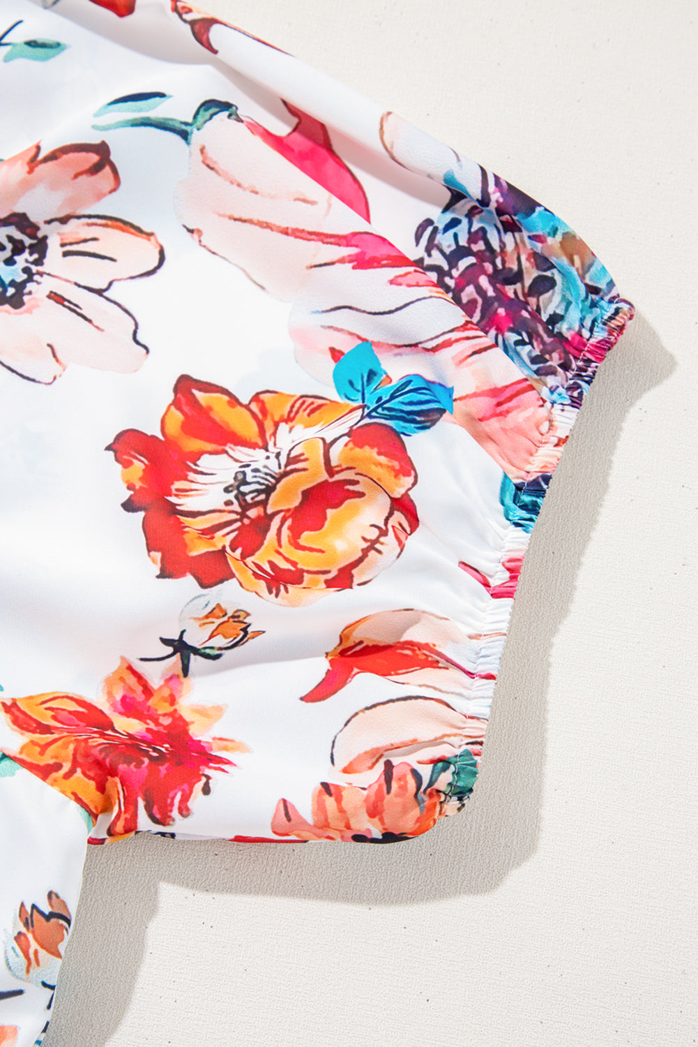 Plus Size Floral Puff Sleeve Midi Dress