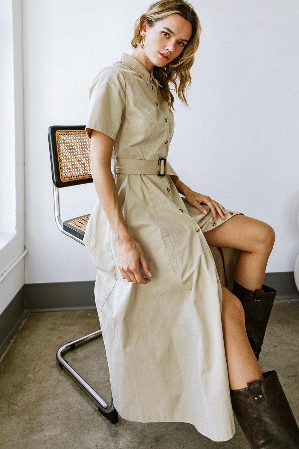 Lucky Me Woven Midi Dress